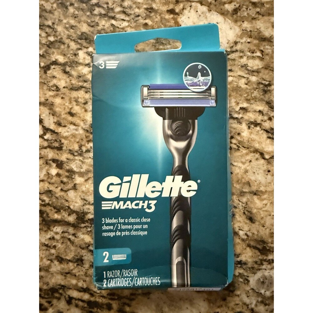 Gillette Mach3 Razor for Men, 1 Razor Handle + 2 Blade Refills - Picture 9 of 10